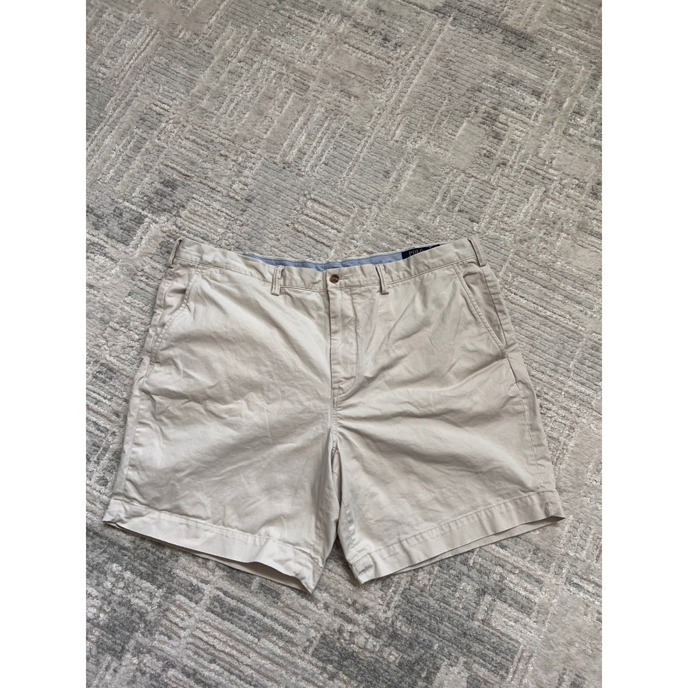 Polo Ralph Lauren Mens Chino Shorts 42 Stretch Straight Fit Beige Casual